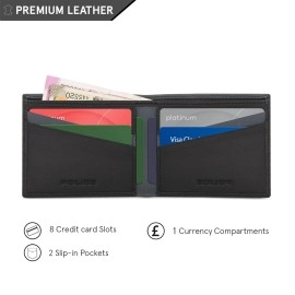 Police Boss Men\'s Leather Wallets with RFID (PT2978999_5-56_Navy/Black)