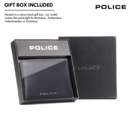 Police Boss Men\'s Leather Wallets with RFID (PT2978999_5-56_Navy/Black)