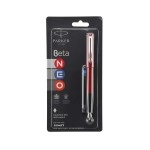 Parker Beta Neo CT | Fountain Pen | Body Color - Red | Ink Color - Blue