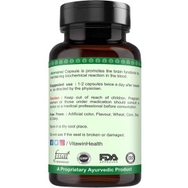 VITAWIN JATAMANSI Capsules for Brain Tonic, 500 mg,60 Capsules, Pure Natural Herbal