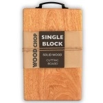 Wood Chop Anti-Bacterial Single Solid BlockWooden Chopping - Mango Wood Cutting Board with Metal Handel (15 x 9 x 1 Inches, Large)