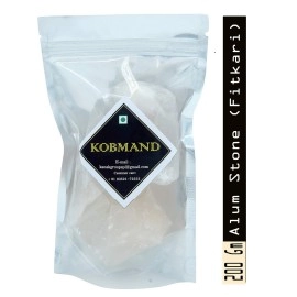 KOBMAND Natural Alum Stone [Whole Fitkari], 200 Grams