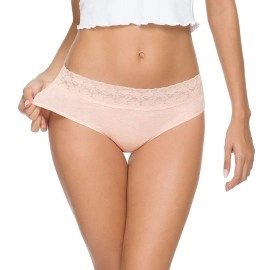 Wealurre Cotton Panties for Women Bikini Underwear Hipster Underpants Lace Briefs Pack, Cotton Panties -Light, S