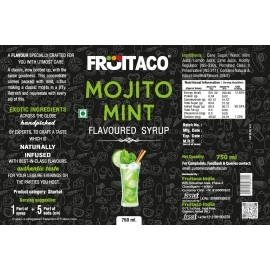 Fruitaco Blue Curacao, Mojito Mint - Mocktail Syrup, Cocktail Mix, Mojito Syrup - Perfect for Mocktails & Cocktails. Pack of 2