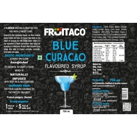 Fruitaco Blue Curacao, Mojito Mint - Mocktail Syrup, Cocktail Mix, Mojito Syrup - Perfect for Mocktails & Cocktails. Pack of 2