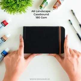 MENORAH - Sketchbooks for Artists-A6-180 GSM- (PACK of 2 Combo )Pocket Size Sketchbook-(100 Pages/50 Sheets)-Drawing Book for Artists-(Size Landscape SKetchbook 10.5 cm x 14.8 cm & Portrait Sketchbook