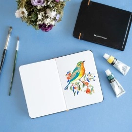 MENORAH - Sketchbooks for Artists-A6-180 GSM- (PACK of 2 Combo )Pocket Size Sketchbook-(100 Pages/50 Sheets)-Drawing Book for Artists-(Size Landscape SKetchbook 10.5 cm x 14.8 cm & Portrait Sketchbook