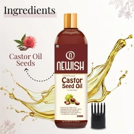 Newish Red Onion Black Seed Oil & Newish Organic Cold Pressed Castor Oil for Hair Growth and Skin Care Women & Men