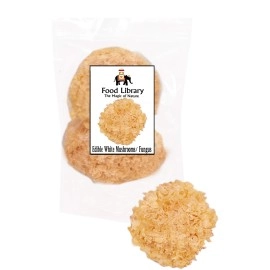 Food Library The Magic Of Nature Dried Snow Fungus Mushrooms, White Fungus, Natural , 75g | Healthy Edible Mushroom for Soups & Desserts