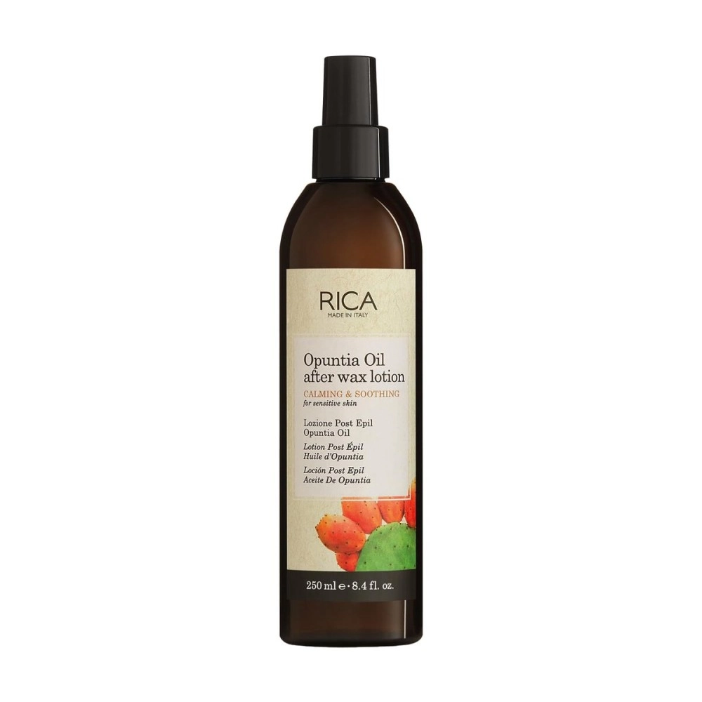 Rica Opuntia Oil After Waxing Lotion for Sensitive and Delicate Skin - Reduces Redness, Calm the Skin after Waxing (250 ml) - Made in Ital
