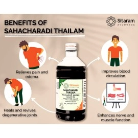 Sitaram Sahacharadi Thailam 200ml Sesame Based Ayurvedic Oil traditionally used for Restoring Strength and Mobility to the Lower body and Reduces Rigidity