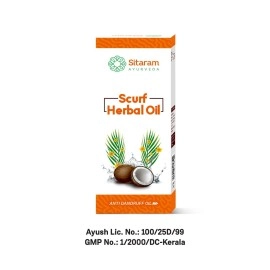 Sitaram Ayurveda Scurf Kerala Ayurvedic Herbal Oil for Hair 100ml, Cures Dandruff, Soothes Dry and Itchy Scalp, Stimulates and Cleanses Hair Follicles