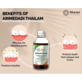 Sitaram Arimedadi Thailam 200ml (Pack of 3), Ayurvedic Preparation for Oil Pulling, Inflammations, Ulcers in the Oral Cavity and Bleeding Gums