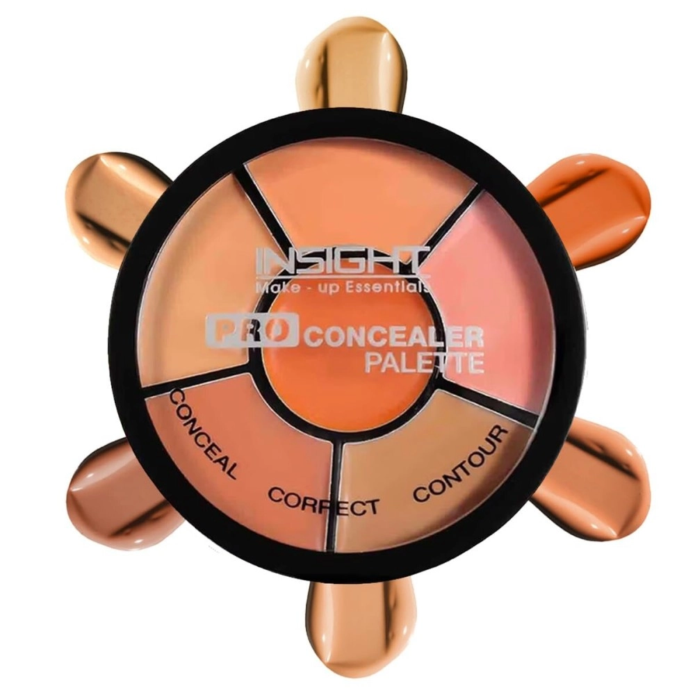 INSIGHT Cosmetics Pro Concealer Palette Waterproof Concealer With Full Coverage Easily Blendable Concealer 3 In 1 Palette- Conceal Corect & Contour Crease Resistance 15 G (Pack Of 1) Concealer
