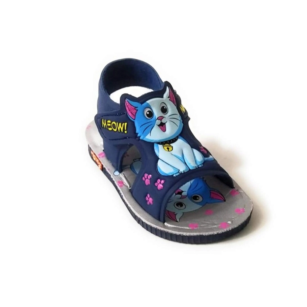 Coolz Kids Chu-Chu Sound Musical First Walking Sandals (C-06, 12-24 Months, Navy Blue)