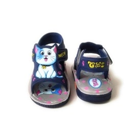 Coolz Kids Chu-Chu Sound Musical First Walking Sandals (C-06, 12-24 Months, Navy Blue)