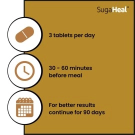 SugaHeal (90 tablets) - Diabetes Care Tablets | Ayurvedic product | Clinically backed | helps maintain healthy blood sugar level and HbA1c