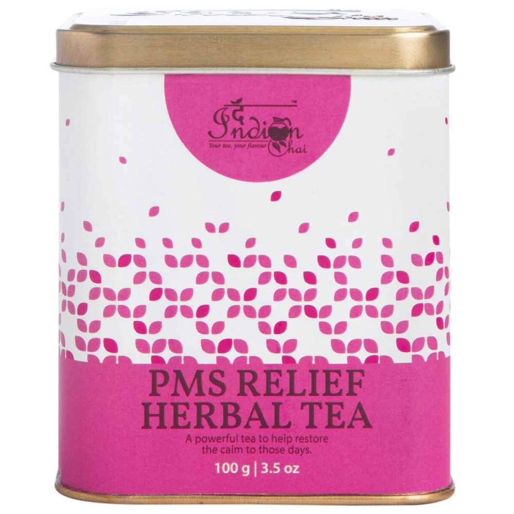 The Indian Chai - PMS Relief Herbal Tea 100g with Ashwagandha, Shatavari, Dandelion & Maca Root , Supports Healthy Cycle and Eases Discomforts