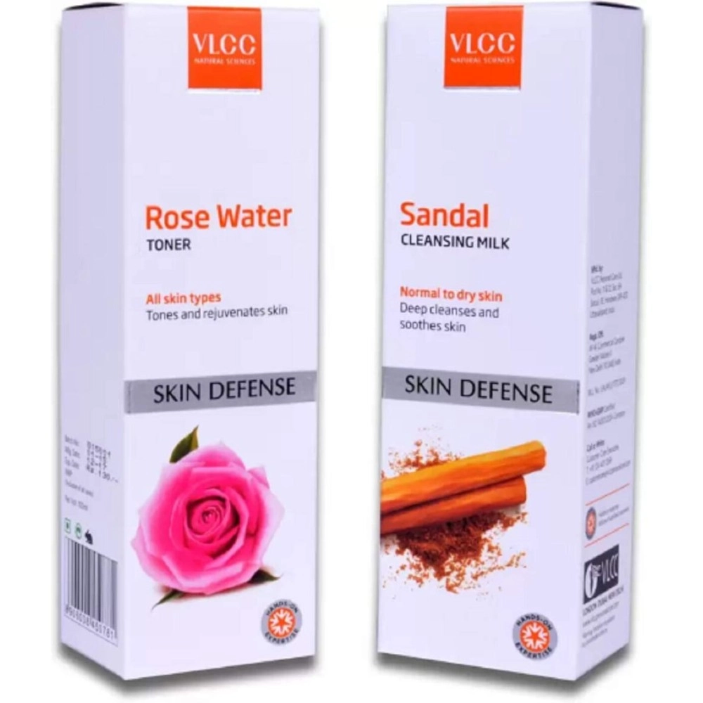 VLCC Rose Water Toner & Sandal Cleansing Milk (2 Items in the Set)