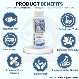 Foodie Puppies Aquatic Remedies Paracidol Freshwater Aquarium Medicine with Free Key Ring (120ml, Pack of 1)