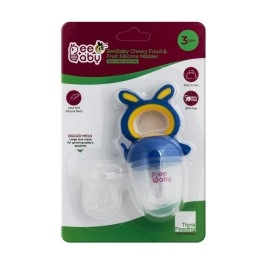 Beebaby Silicone Food and Fruit Nibbler with Extra Silicone Mesh (Chewy - Blue)