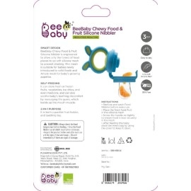 Beebaby Silicone Food and Fruit Nibbler with Extra Silicone Mesh (Chewy - Blue)