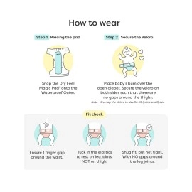 SuperBottoms Newborn UNO - Washable & reusable cloth diaper + 1 Organic Cotton Dry Feel Pad (2.5kg- 7kg Babies) (Fruit Burst)