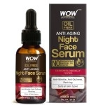 WOW Skin Science Anti Aging Night Face Serum - OIL FREE - Anti Wrinkle, Anti Dullness, Reviving - No Parabens, Silicones & Color - 50mL