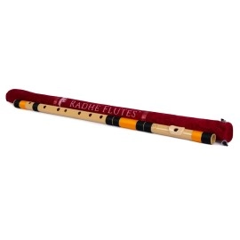Radhe Flutes PVC Fiber G Natural Bansuri Base Octave RIGHT Handed With VELVET COVER PERENT