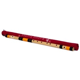 Radhe Flutes PVC Fiber G Natural Bansuri Base Octave RIGHT Handed With VELVET COVER PERENT