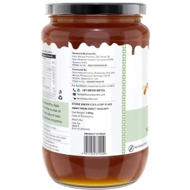 Farm Naturelle -Neem Forest Flower Honey|1.45 KG -Glass Bottle and a Wooden Spoon | 100% Pure Honey, Raw Natural Unprocessed Honey | Glass Bottle-Neem Honey .