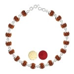 Njels 925 BIS Hallmarked Dual Silver Wire Rudraksha Bracelet with Length Extension for Men & Boys (6.0 MM Natural Rudraksha) | Gift for Him