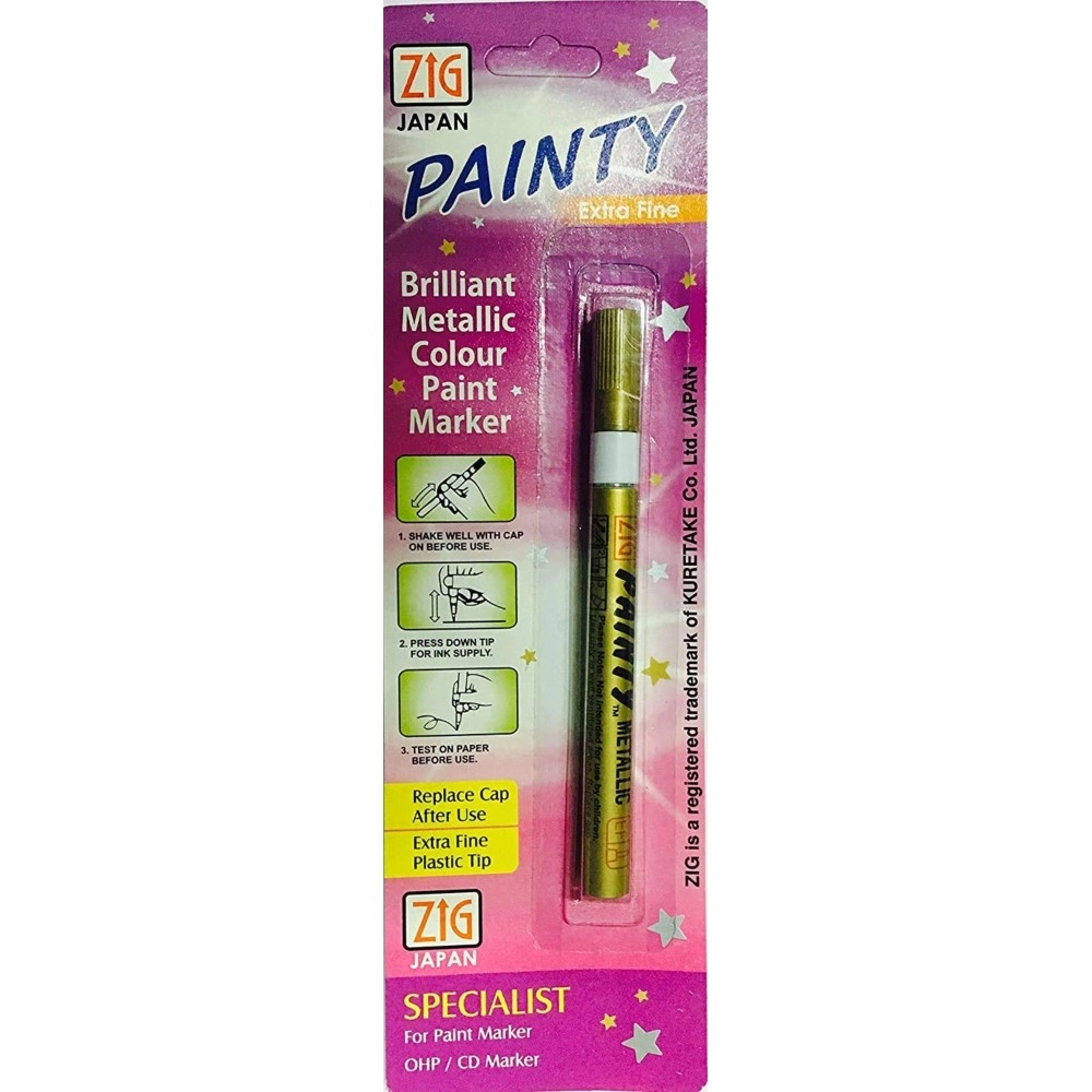 Zig (Japan Painty Metallic Permanent Marker (Gold, Pack of 6)