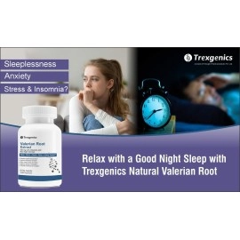 Trexgenics VALERIAN Root 500mg Standardized (0.8% Valerenic acid) Sleep, Stress,Mood,Relax, Migraine, Anxiety Support(60 Vcaps) (1)
