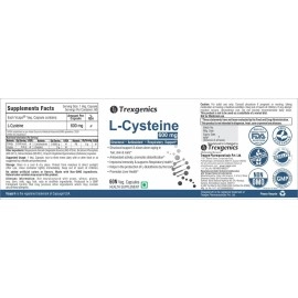 Trexgenics L-CYSTEINE 600mg Amino acid for Structural Support, Antioxidant, Respiratory, Skin, Hair & Nails (60 Vcaps) (1)