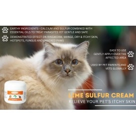 Classic\'s Lime Sulfur Pet Skin Ointment (2 oz) - Pet Care and Veterinary Treatment Against Ringworm, Mange, Lice, Flea, Itchy and Dry Skin - Safe Cream Ointment for Dog, Cat, Puppy, Kitten, Horse