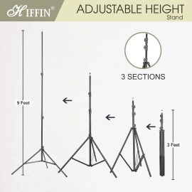 HIFFIN Porta Kit with Pair of 9 feet Light Stands, Porta Lights, Umbrellas for Video & Still Photography Lighting (Porta Light kit Mark II)