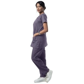 UNIFORM CRAFT Womens Scrub Suits DSVX || 4 pocket scrubs | Ideal for doctors, dentists, vets, nurses & healthcare professionals (Grey, S)