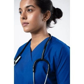 UNIFORM CRAFT Womens Scrub Suits DSVX || 4 pocket scrubs | Ideal for doctors, dentists, vets, nurses & healthcare professionals (Island Blue, S)