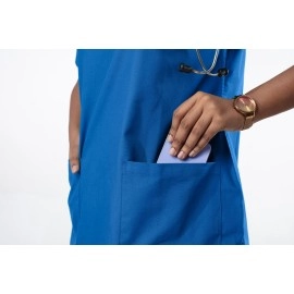 UNIFORM CRAFT Womens Scrub Suits DSVX || 4 pocket scrubs | Ideal for doctors, dentists, vets, nurses & healthcare professionals (Island Blue, S)