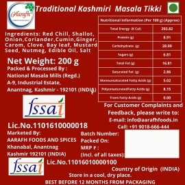 Aarafh Traditional Kashmiri Masala Tikki, Vaaer Masala 400g (200gx2) Grams, Ready to Use Tadka Masala