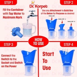 Dr. Korpet 3 in 1 vaporizer steamer for cough,cold and facial, inhaler & steamer for cold and cough - Blue