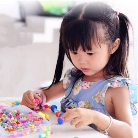 SYGA Acrylic DIY Beads 24 Grid Kits for Jewelery Headband Making, Bracelet Making Kit, Assorted Colors Bead Set for Necklace Kits for Kids (Beads_QL-0012)