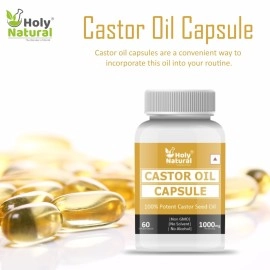 Holy Natural - The Wonder of World Castor oil Capsules 60 Softgel Capsule