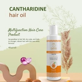 7DAYSNATURAL Cantharidine Hair Oil | Nourishing Hair Oil with Sesame Oil & Brahmi | Strengthens & Revitalizes Hair | Suitable for Men & Women (100ml)