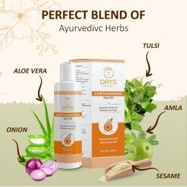 7DAYSNATURAL Cantharidine Hair Oil | Nourishing Hair Oil with Sesame Oil & Brahmi | Strengthens & Revitalizes Hair | Suitable for Men & Women (100ml)