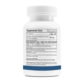 Trexgenics DANDELION (Bioactive 4% Flavonoids) 500mg VEGAN & GLUTEN FREE with Bio-enhancer Piperine 5mg Liver Function, Dextox, Antioxidant, Digestion (60 Vcaps)