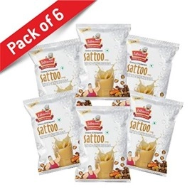 Jabsons Chana Sattoo Plain - 500g (Pack of 6) | Natural & Gluten Free Chana Sattu | Sattoo Drink Powder I High Fiber