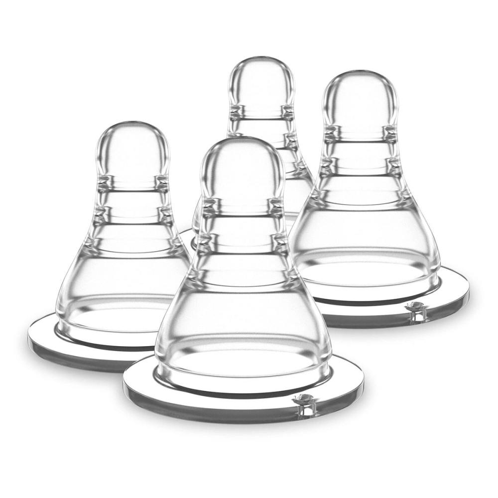 Luv Lap Essential Teat/Nipple for Slim Neck Bottle, 4pcs, Variable Flow, 9m+