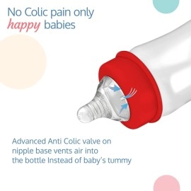 Luv Lap Anti-Colic Natura Flo Teat/Nipple for Wide Neck Bottle, 4pcs, Fast Flow, 6m+